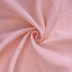 Ткань Муслин Жатый, цвет Нежно-Розовый (на отрез)  в Сызрани
