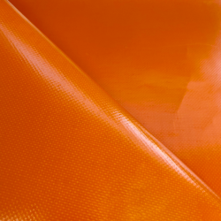 Ткань ПВХ 450 гр/м2, Оранжевый (Ширина 160см), на отрез  в Сызрани
