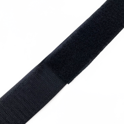 Контактная лента 40мм (38мм) цвет Черный (велькро-липучка, на отрез)  в Сызрани
